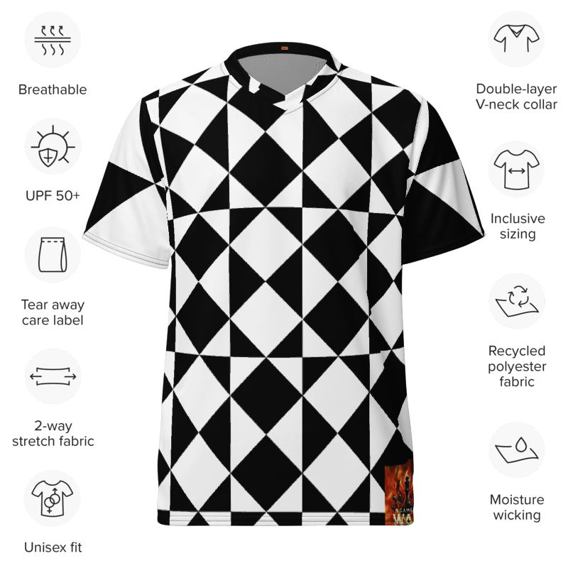 Brilliant Gambit Checkered Recycled Unisex Sports Jersey