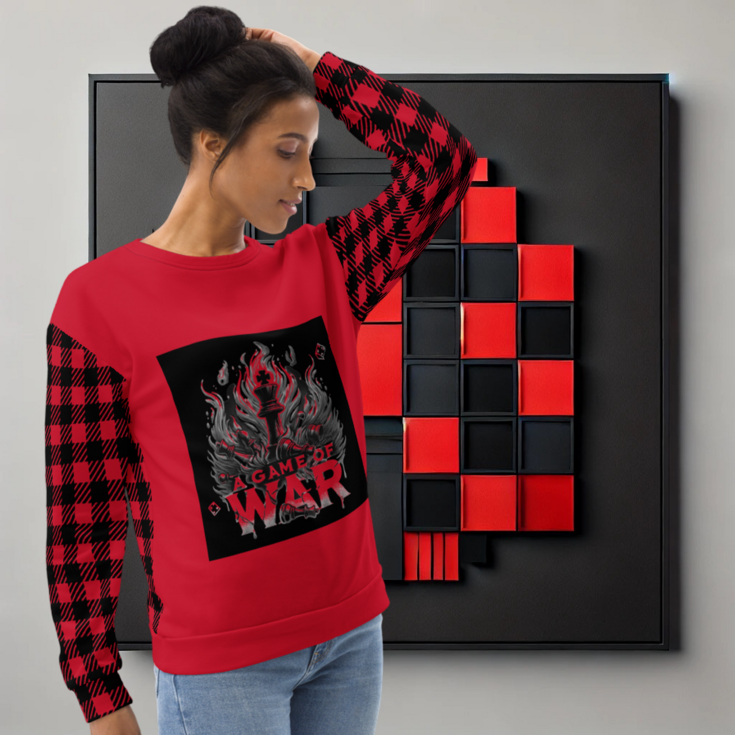 Brilliant Gambit Unisex Sweatshirt (Red black and gray)