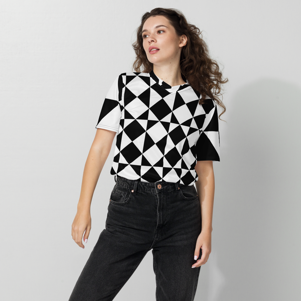 Brilliant Gambit Checkered Recycled Unisex Sports Jersey