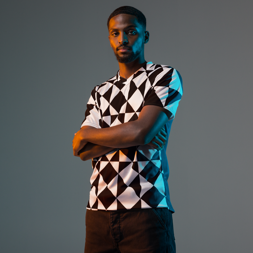 Brilliant Gambit Checkered Recycled Unisex Sports Jersey