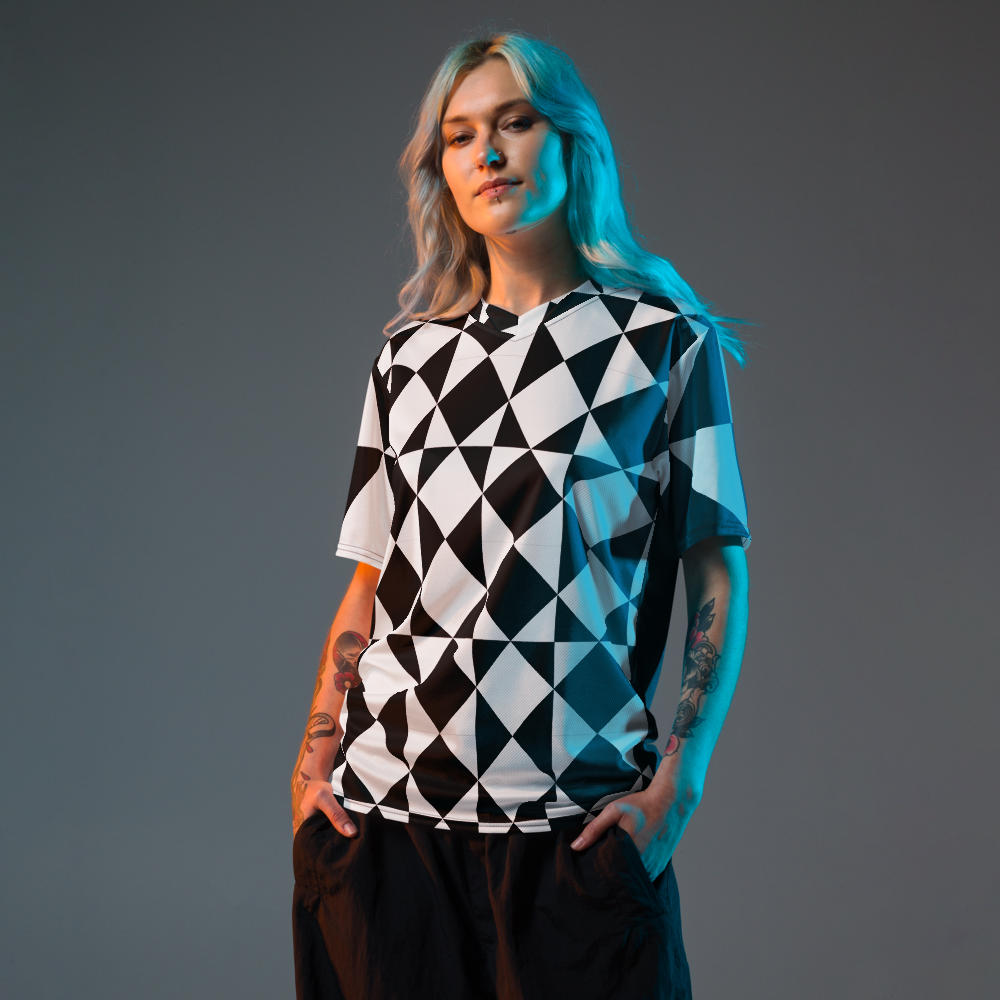 Brilliant Gambit Checkered Recycled Unisex Sports Jersey