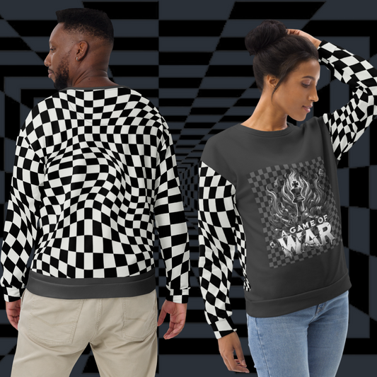 Brilliant Gambit Unisex Checkered Sweatshirt (Grey Black and white)